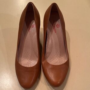 Marc Joseph Brown Leather block heel